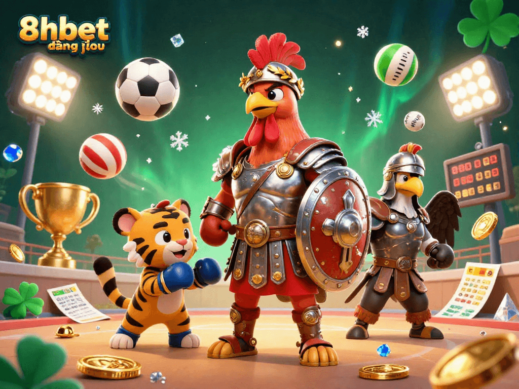 Experience thrilling betting with 8xbet đăng nhập in this vibrant 3D casino scene.
