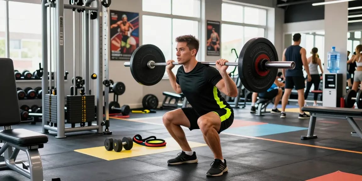Starker athletischer Mann, der im Anabolika Shop Deutschland Fitnessstudio trainiert und Engagement für Krafttraining zeigt.