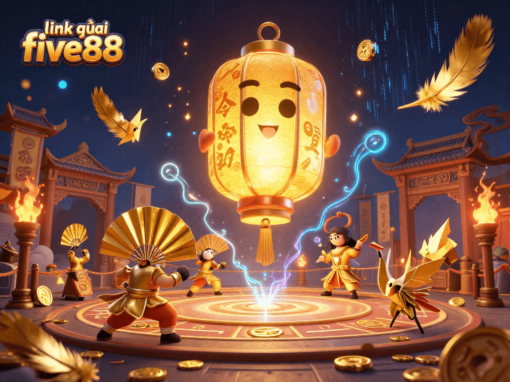 Engage in thrilling gameplay at link vào five88, showcasing a lush gaming environment with captivating characters.