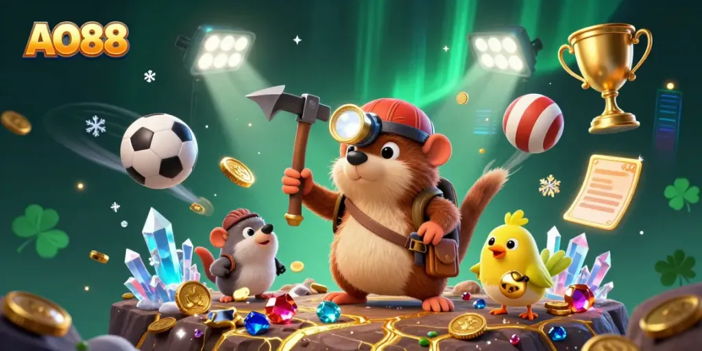 Engage with exciting AO88 gaming experiences featuring treasure hunting and sports betting elements.