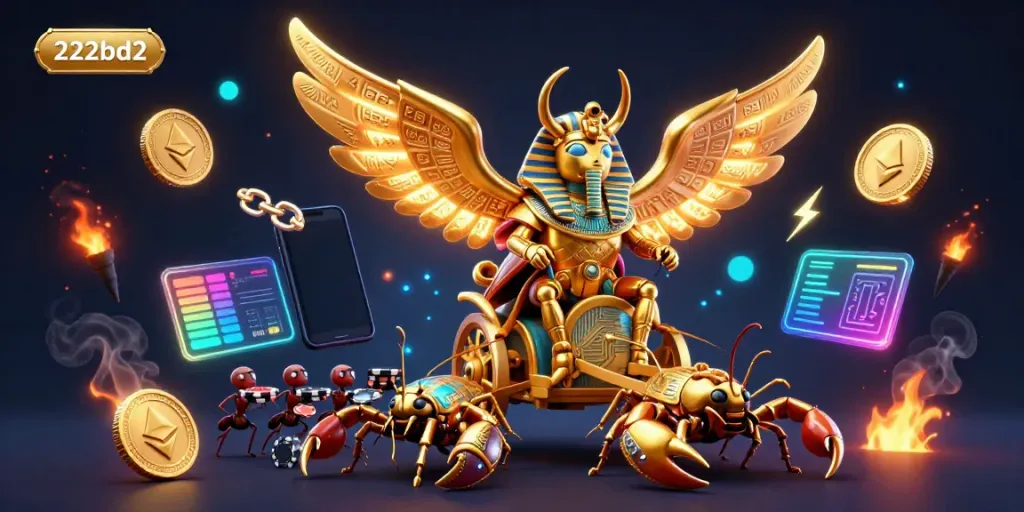 Engage in thrilling crypto gambling action with 222bd2 featuring a mystical casino chariot.