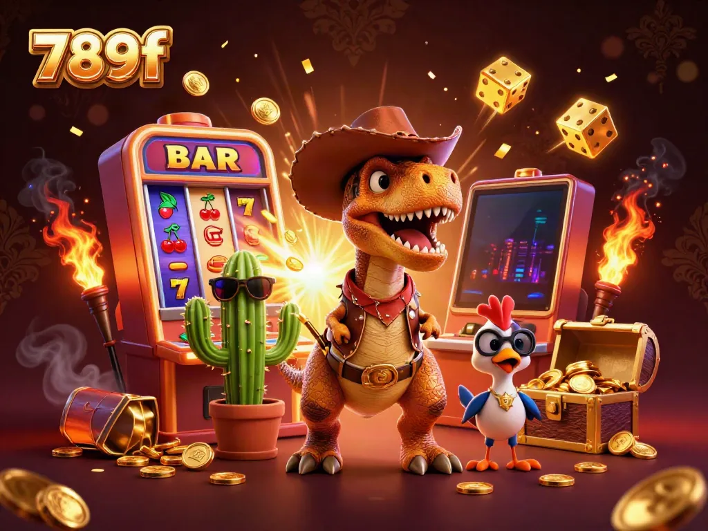 Experience the thrill of 789f with a colorful casino scene featuring dynamic characters and slot element action.