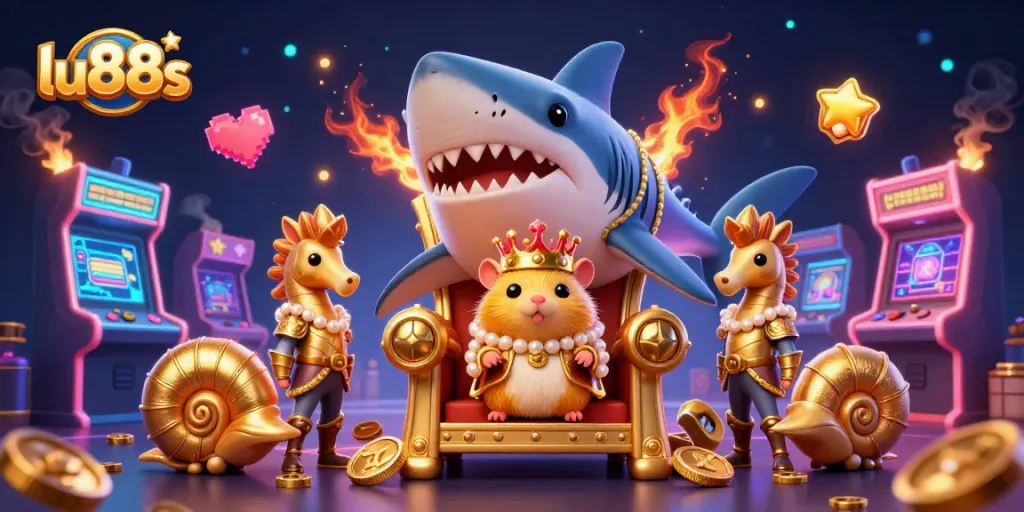 Engage with thrilling games on lu88s featuring a golden hamster king and vibrant casino elements.