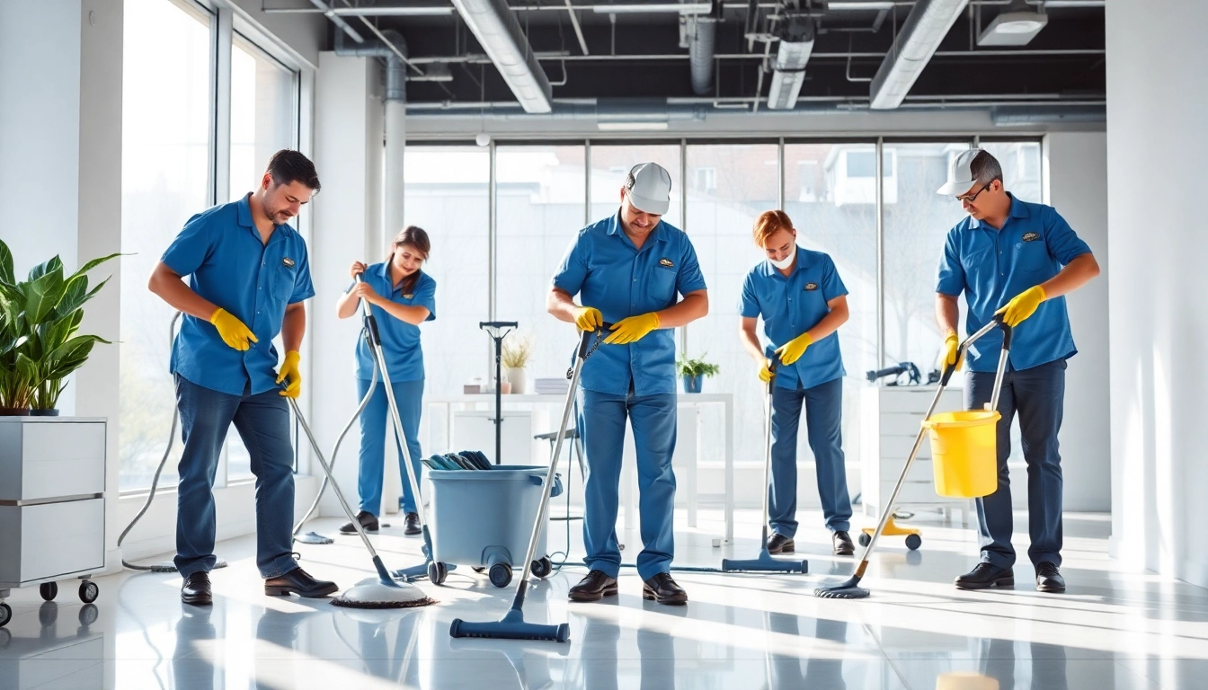 Effiziente Gebäudereinigung Ulm durch erfahrenes Team in einem modernen Büro.