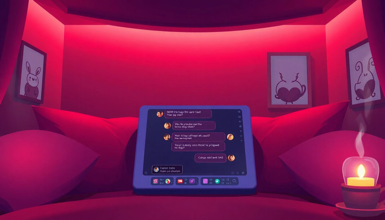 Engaging NSFW chat environment with modern device and intimate ambiance.