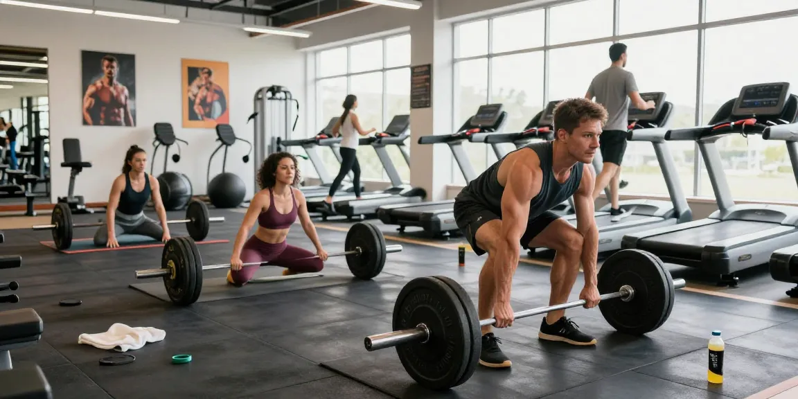 Astera Shop - Aktive Fitnessgemeinschaft mit verschiedenen Personen beim Training im modernen Fitnessstudio.