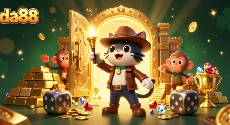 Engage with da88's thrilling adventure as a cat archaeologist uncovers hidden casino treasures.